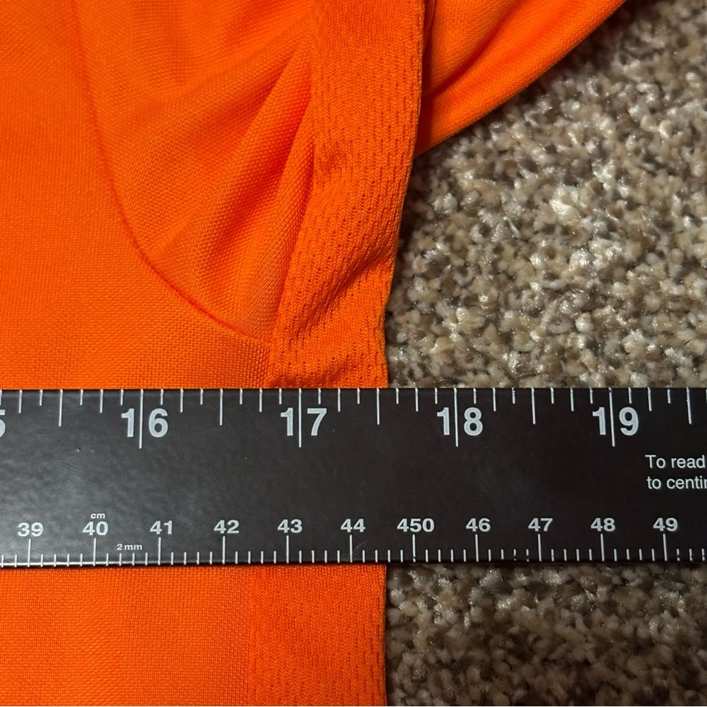 Nike Dri-Fit Youth XL Bright Orange Tee with White Logo - Picture 7 of 10